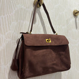 Classic Suede Flap Satchel