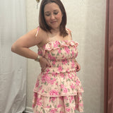 Norah Floral Tiered Ruffle Mini Skirt