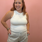 Seamless Ribbed Tank | White
