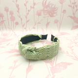Straw Knotted Headband | Green