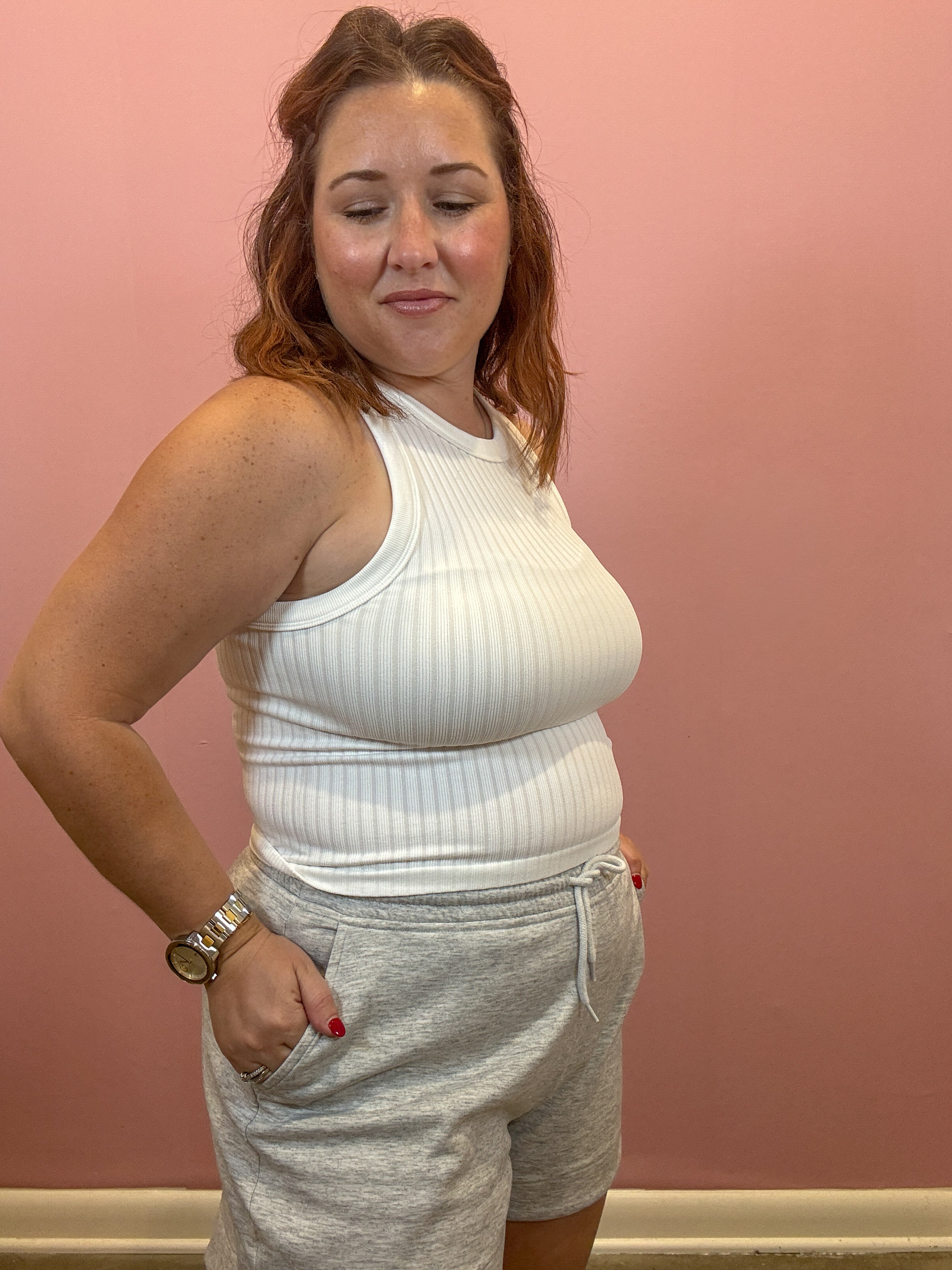 Seamless Ribbed Tank | White