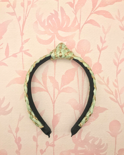 Woven Top Knot Headband | Green