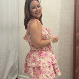 Norah Floral Tiered Ruffle Mini Skirt