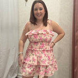 Norah Floral Tiered Ruffle Mini Skirt