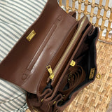 Classic Suede Flap Satchel
