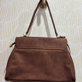 Classic Suede Flap Satchel