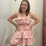 Norah Floral Tiered Ruffle Mini Skirt
