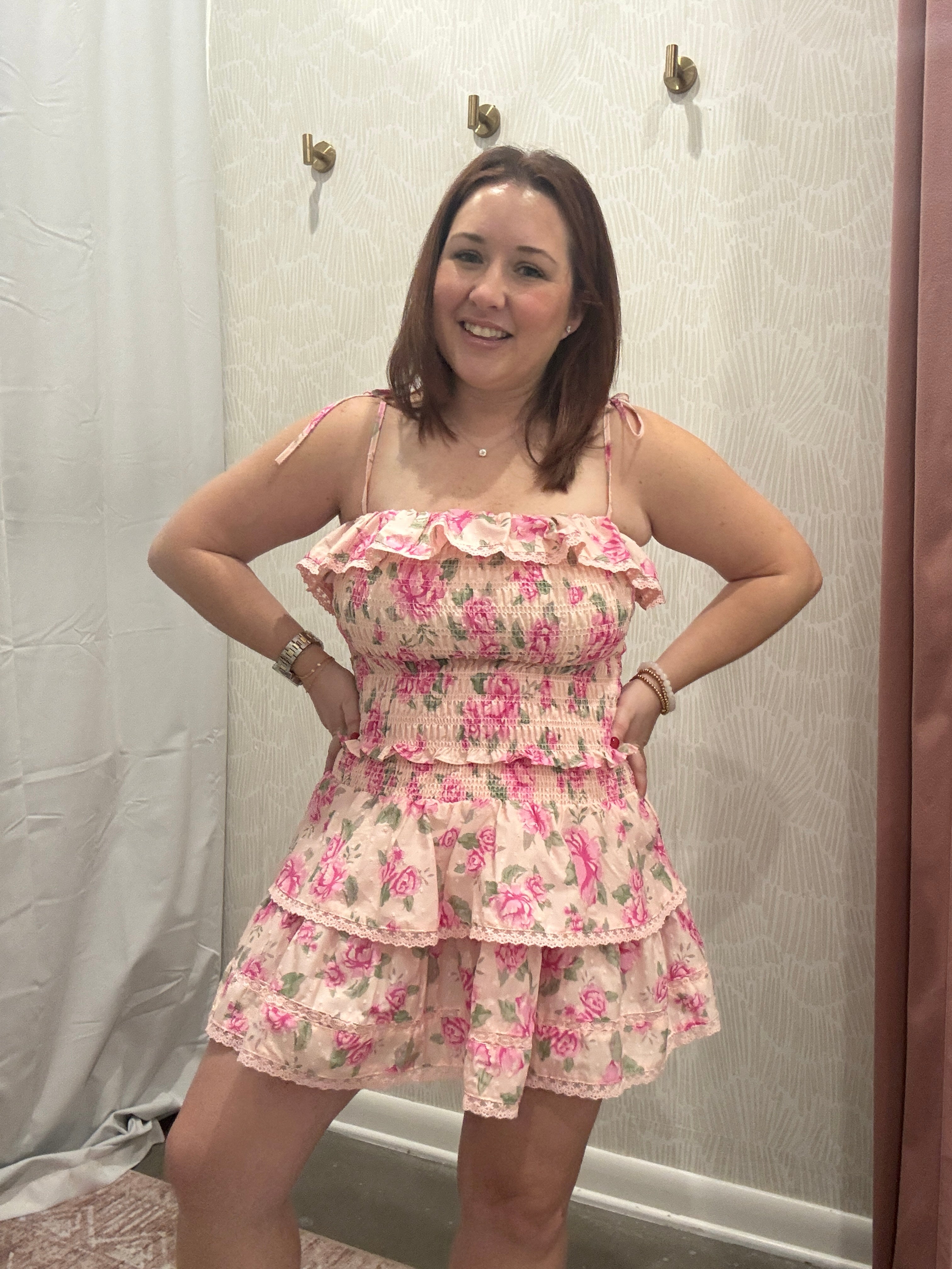 Norah Floral Smocked Ruffle Crop Top