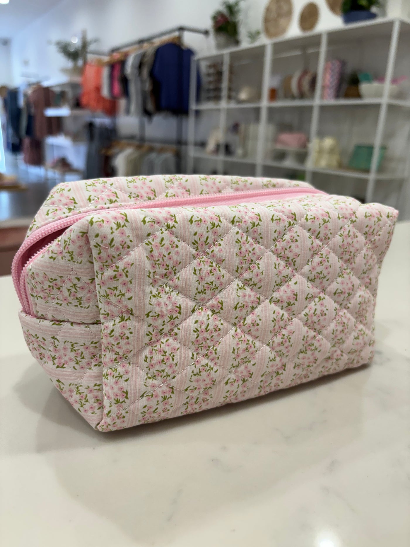 Floral Quilted Cotton Ditsy Cosmetic Pouch Bag