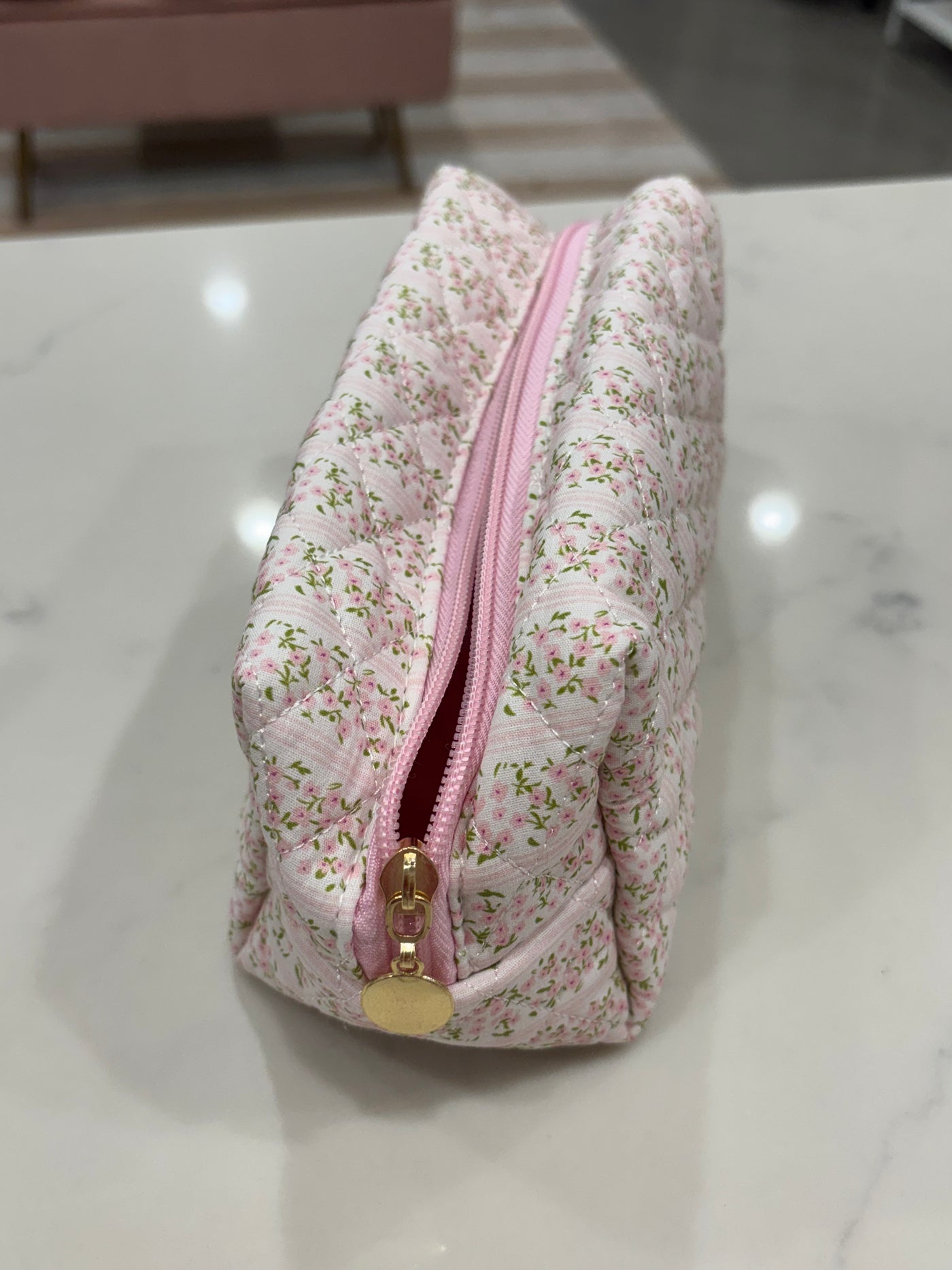 Floral Quilted Cotton Ditsy Cosmetic Pouch Bag