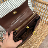 Classic Suede Flap Satchel