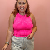 Seamless Ribbed Tank | Neon Fuchsia