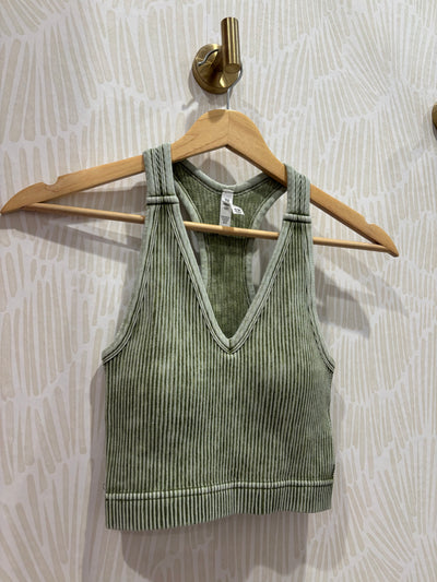 Seamless Racerback Bralette | Ash Olive