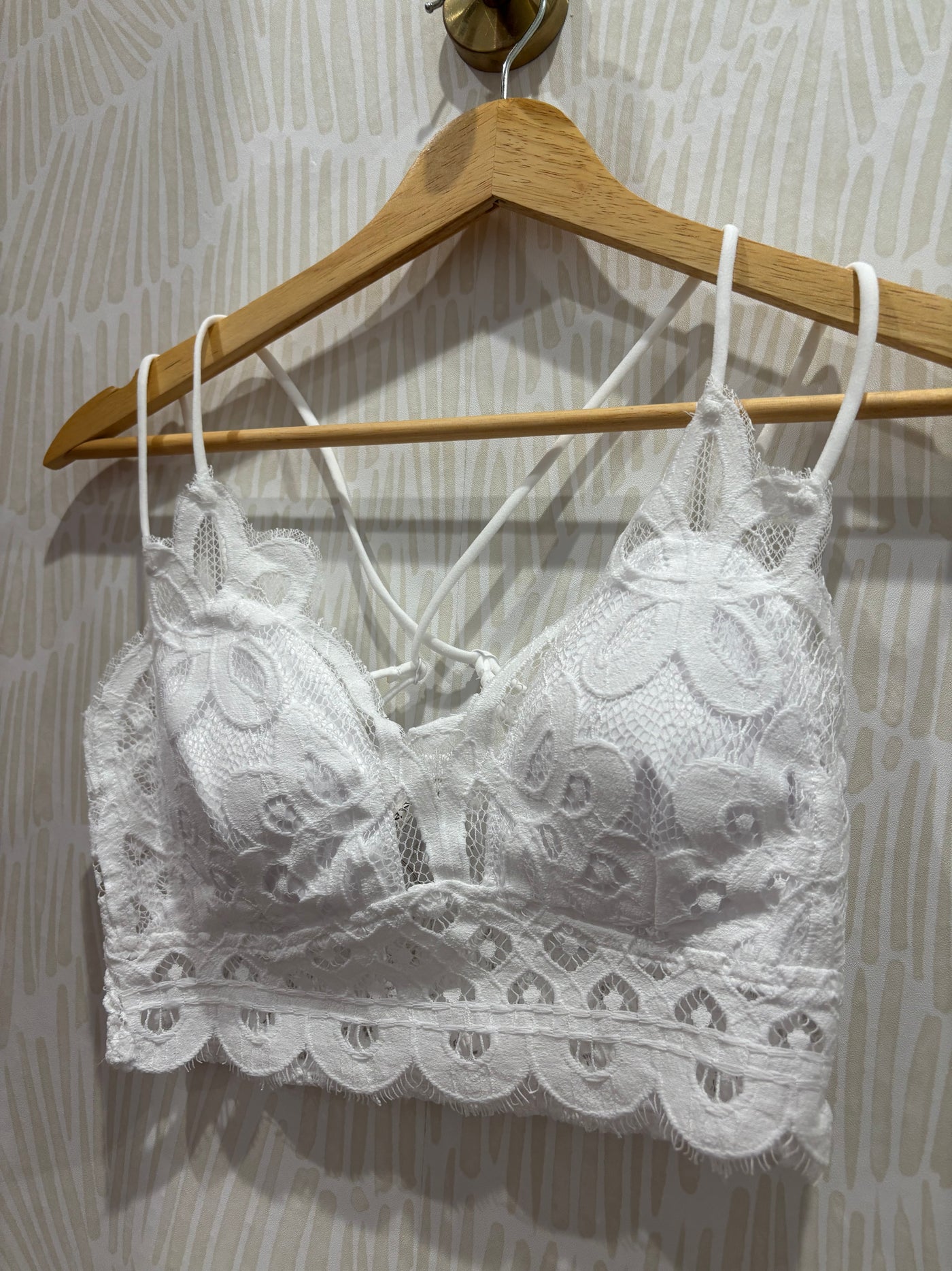 Crochet Lace Bralette | White