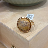 Natural Stone Cocktail Ring | Brown
