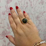 Natural Stone Cocktail Ring | Green