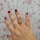 Abstract Sun Ring | Gold & Turquoise