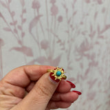 Abstract Sun Ring | Gold & Turquoise