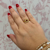 Abstract Sun Ring | Gold & Red