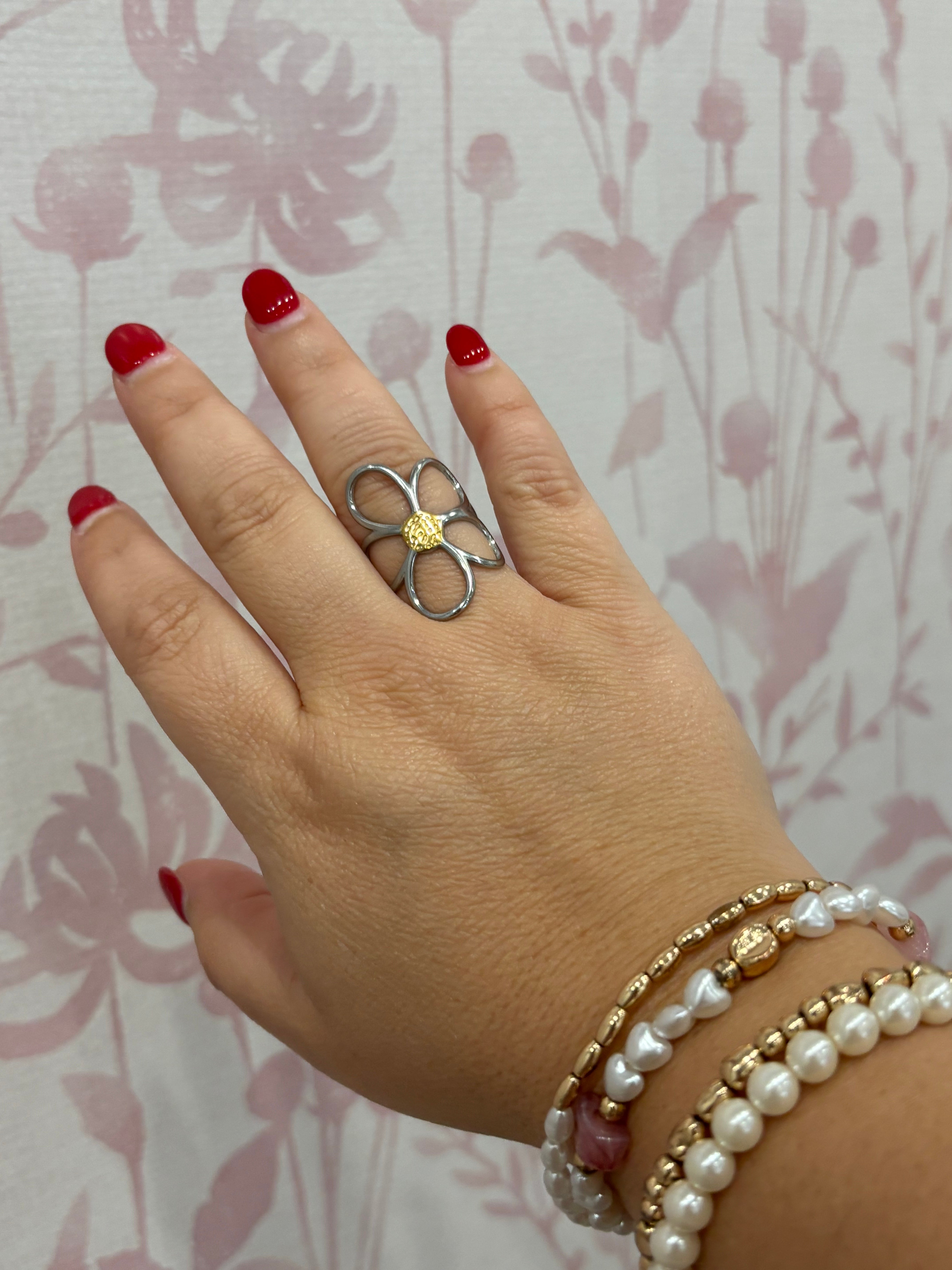 Daisy Flower Ring | Silver