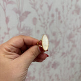 White Howlite Cocktail Ring | Gold