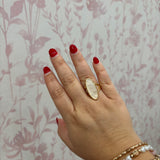 White Howlite Cocktail Ring | Gold