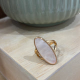 White Howlite Cocktail Ring | Gold