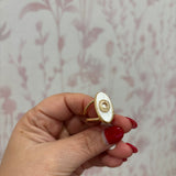 Geometric Pearl Ring | Gold