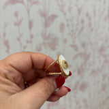 Geometric Pearl Ring | Gold