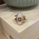 Geometric Pearl Ring | Gold