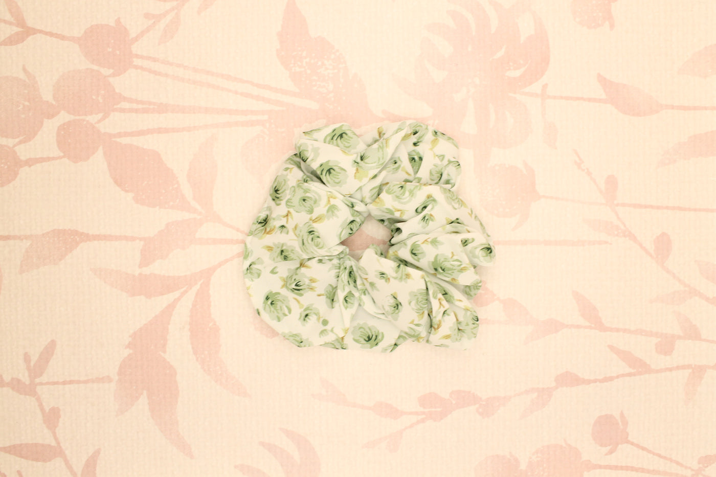 Chiffon Floral Scrunchie | Green