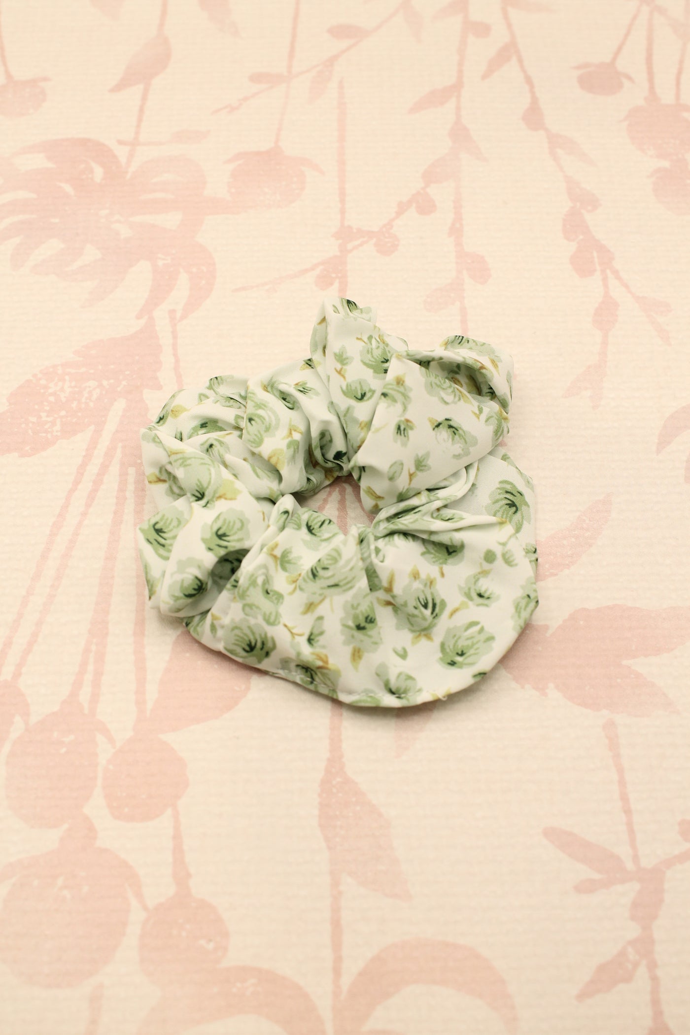 Chiffon Floral Scrunchie | Green