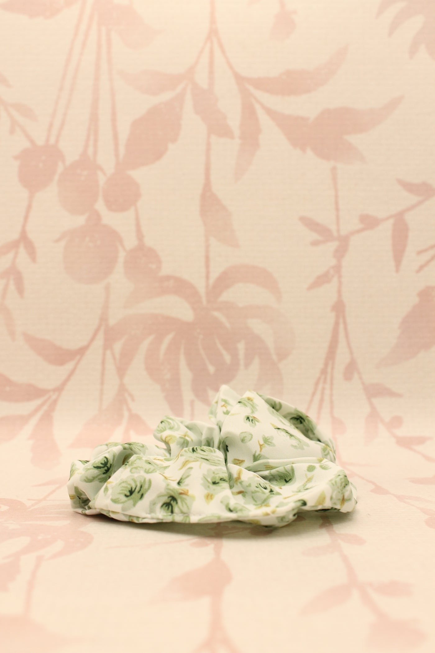 Chiffon Floral Scrunchie | Green