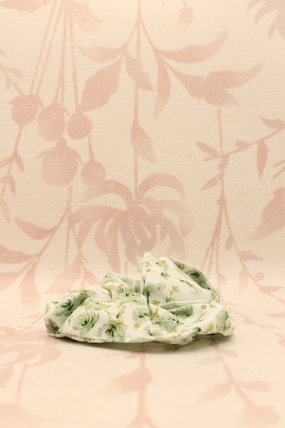 Chiffon Floral Scrunchie | Green