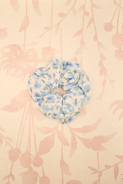 Chiffon Floral Scrunchie | Blue