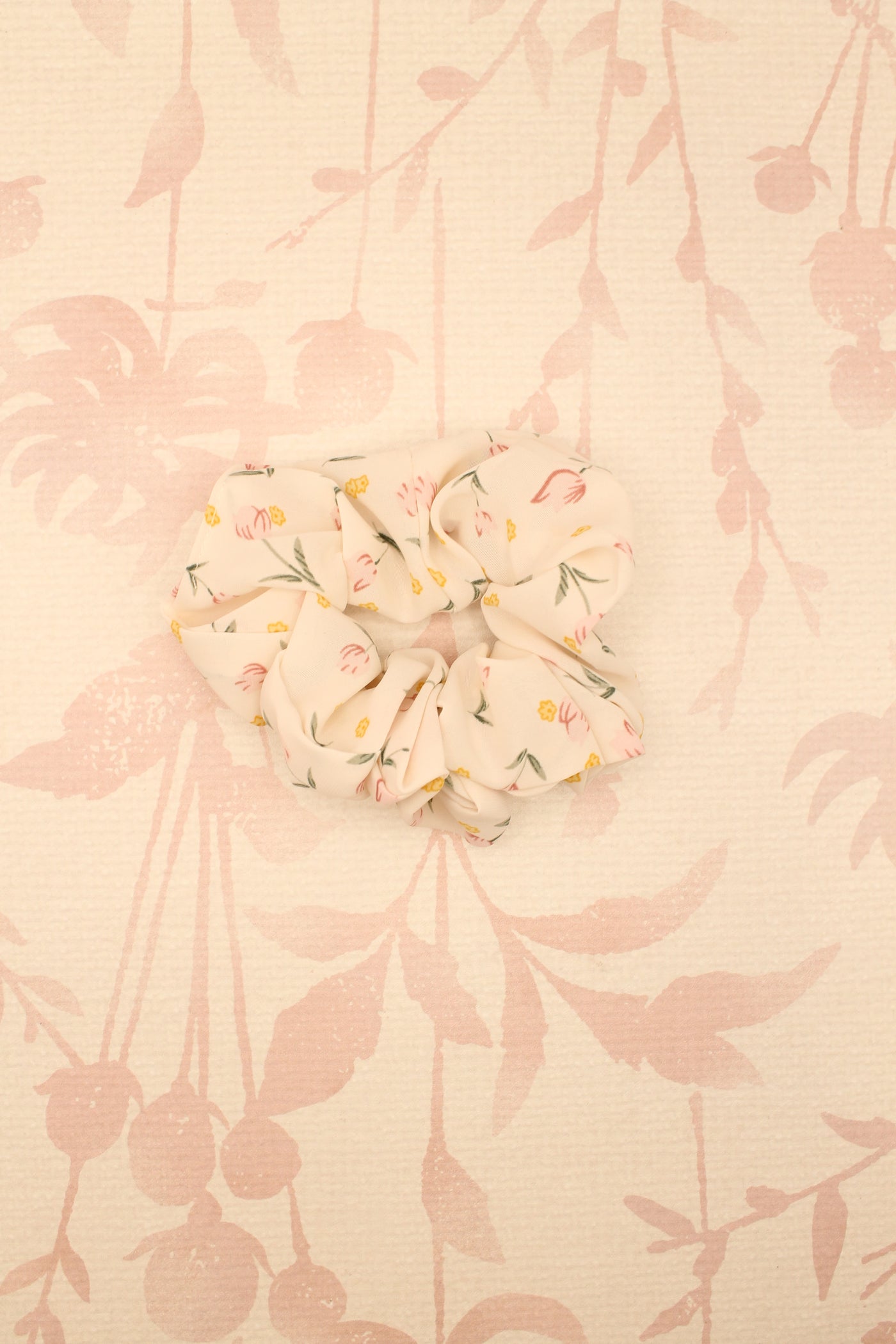 Chiffon Floral Scrunchie | Ivory