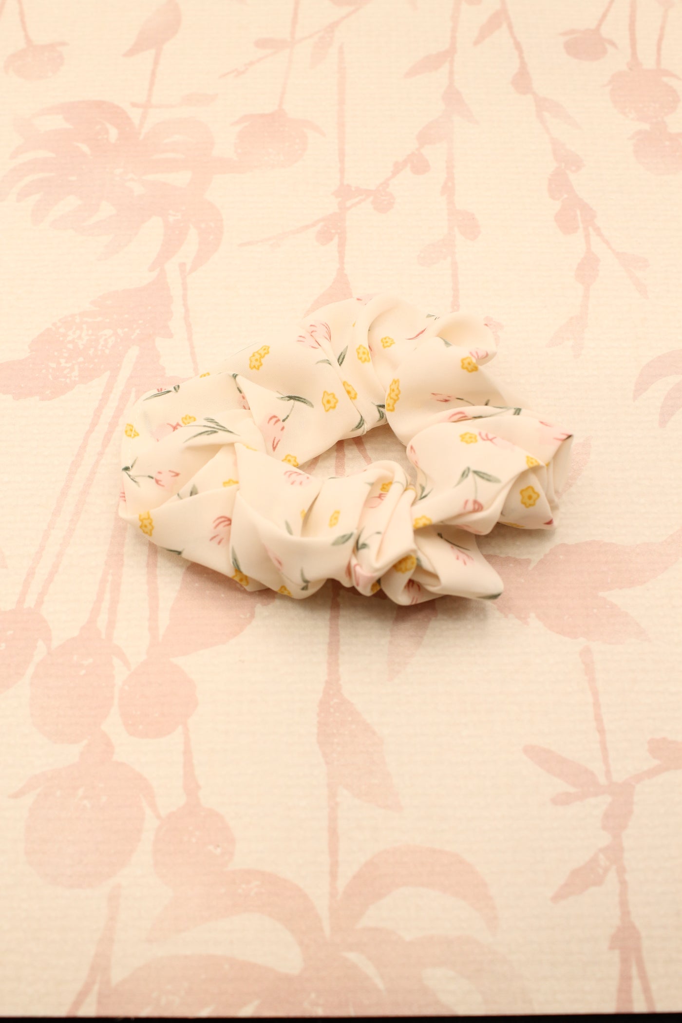 Chiffon Floral Scrunchie | Ivory