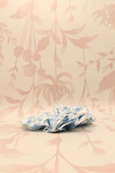 Chiffon Floral Scrunchie | Blue