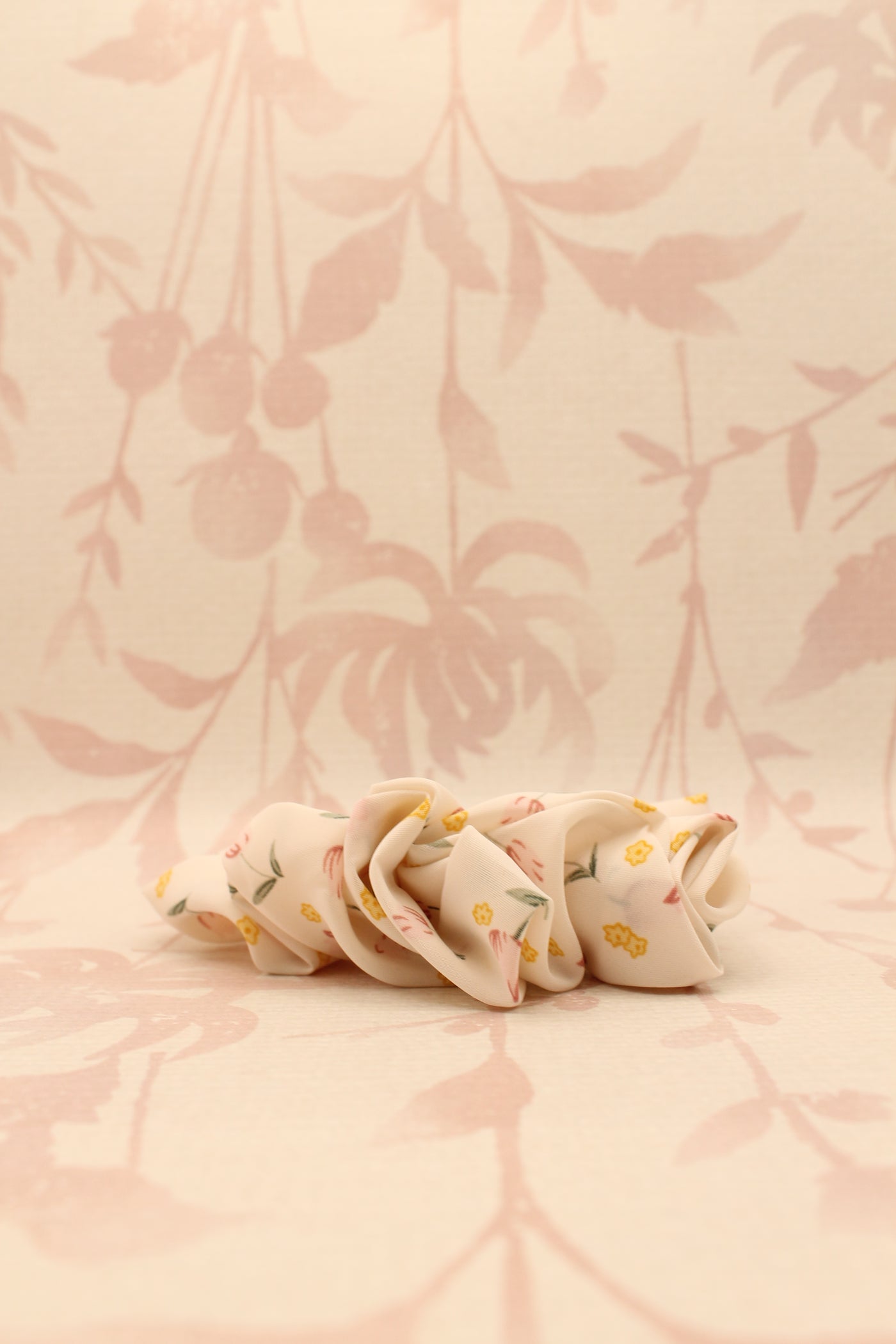 Chiffon Floral Scrunchie | Ivory