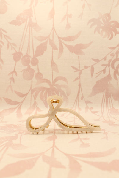 Jumbo Bow Claw Clip | Ivory
