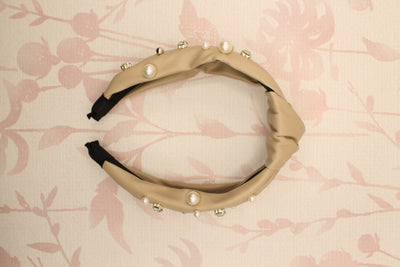 Knotted Leather Headband | Tan