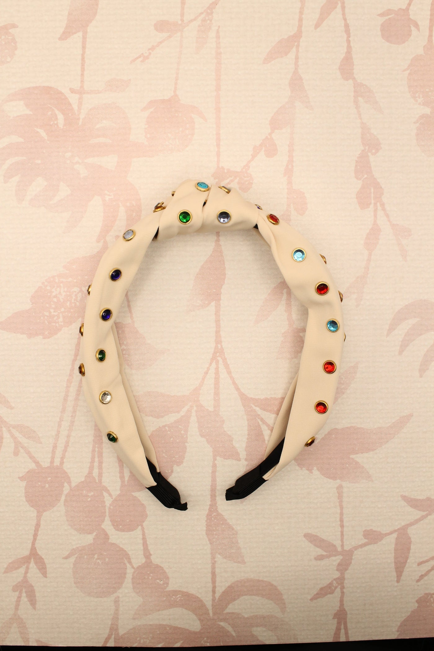 Rhinestone Knotted Headband | Tan