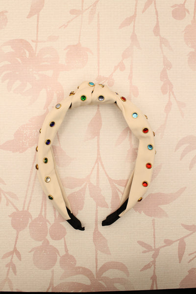 Rhinestone Knotted Headband | Tan