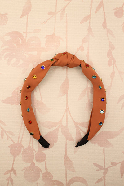 Rhinestone Knotted Headband | Terracotta