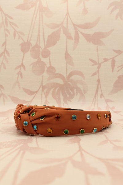 Rhinestone Knotted Headband | Terracotta