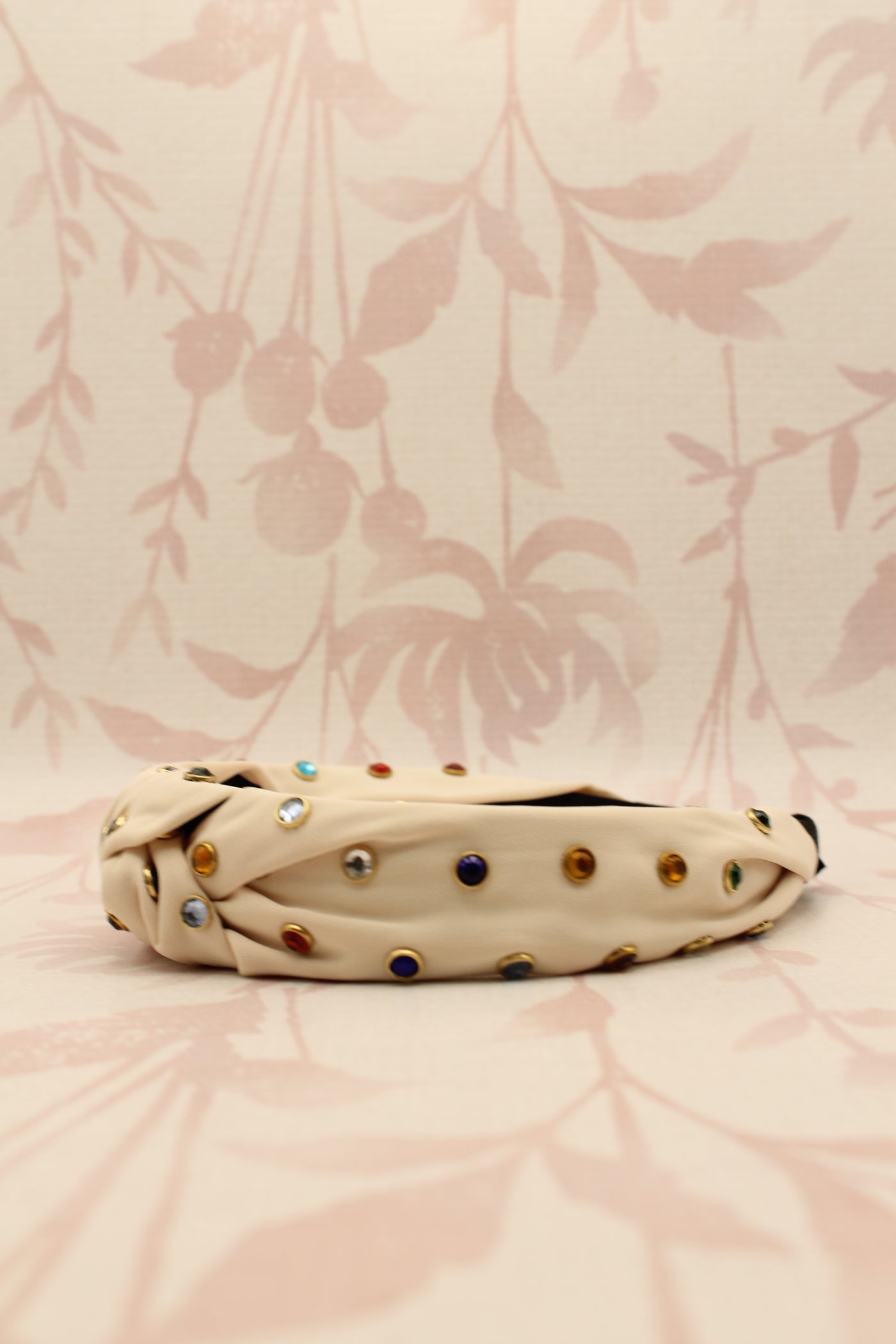 Rhinestone Knotted Headband | Tan