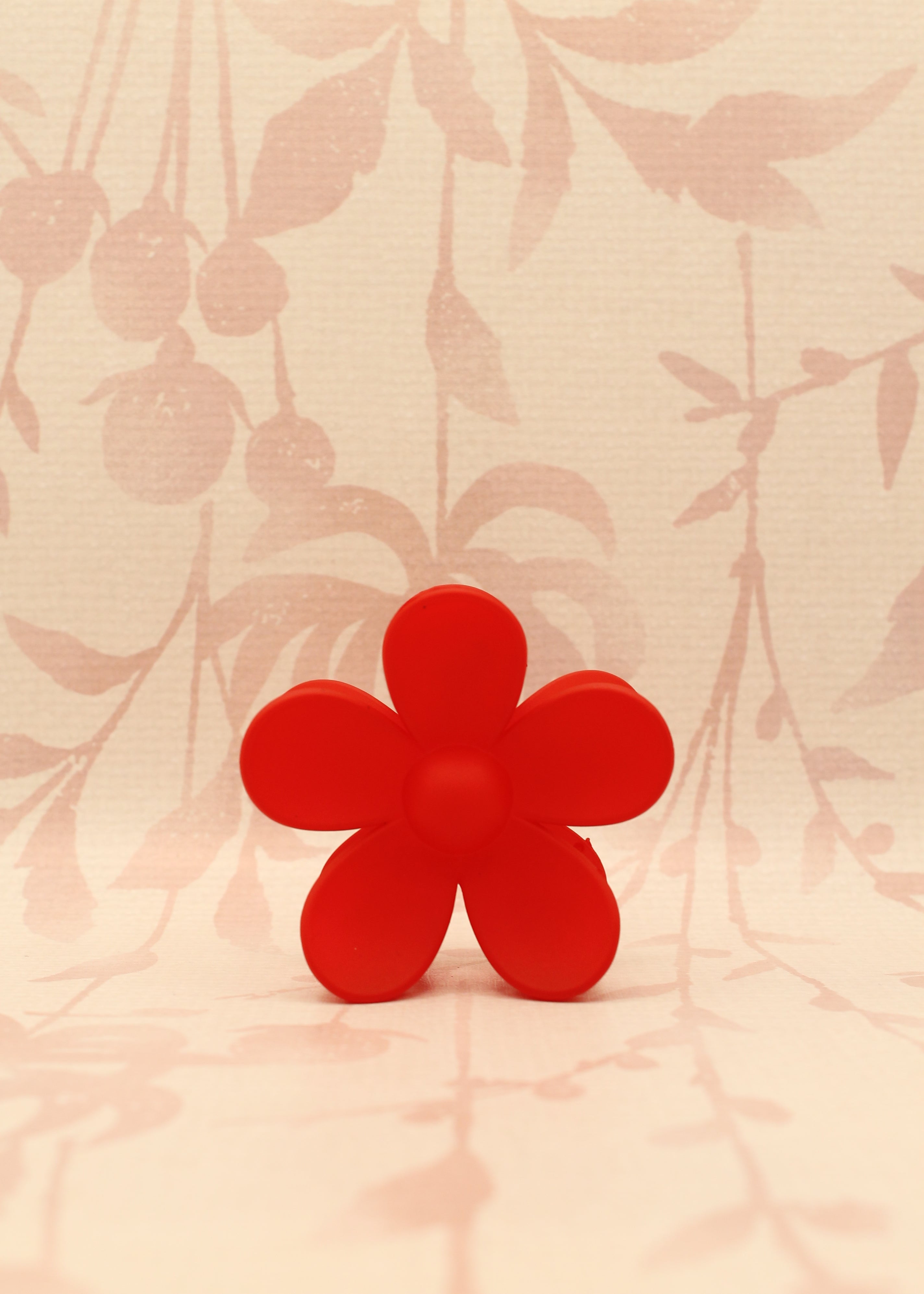 Matte Flower Hair Claw Clip | Red