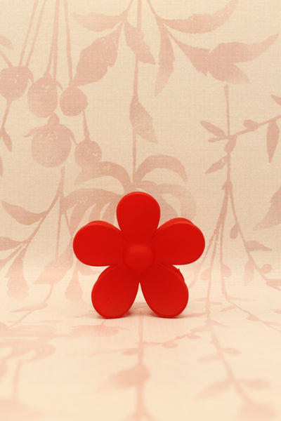 Matte Flower Hair Claw Clip | Red