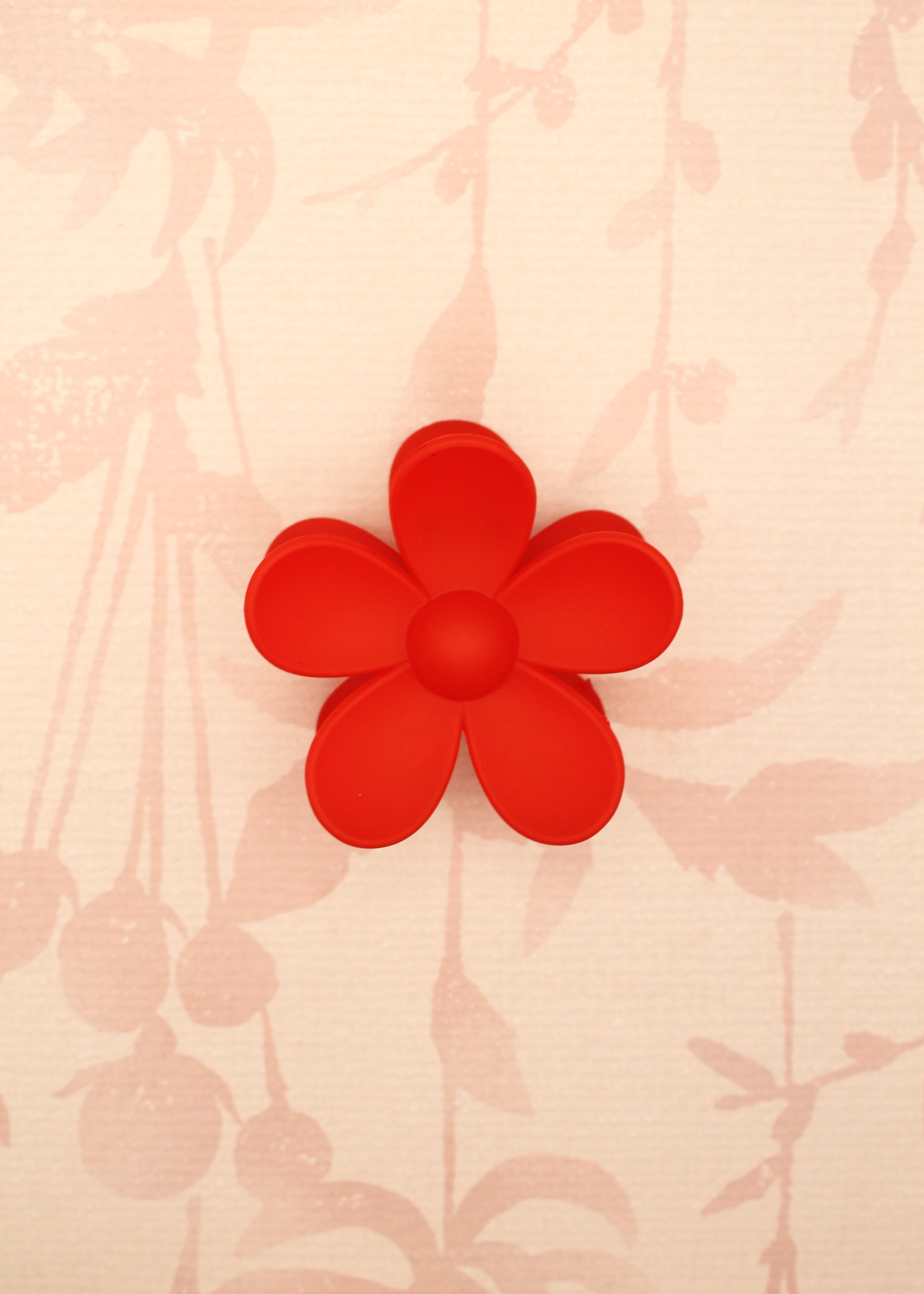 Matte Flower Hair Claw Clip | Red