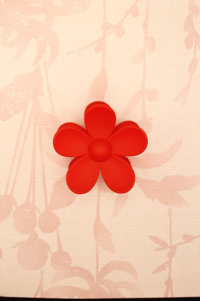 Matte Flower Hair Claw Clip | Red